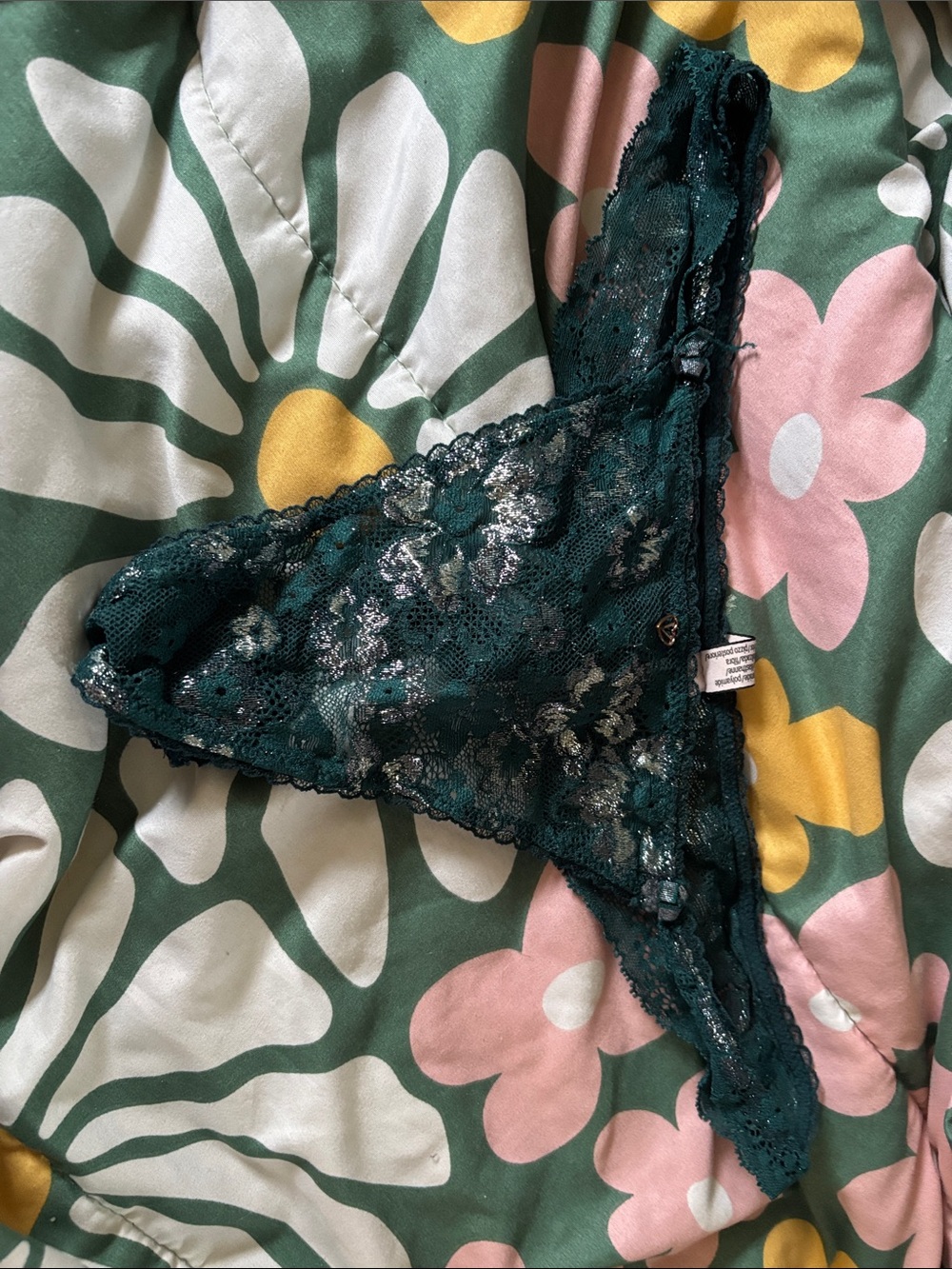 Victoria’s Secret Thong Panties - Body By Victoria Green/Silver Large Well Worn